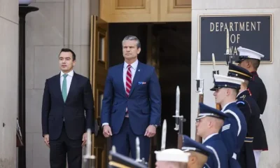 Daniel Noboa visita el Pentágono y dialoga con el secretario de Guerra de EE.UU. sobre seguridad