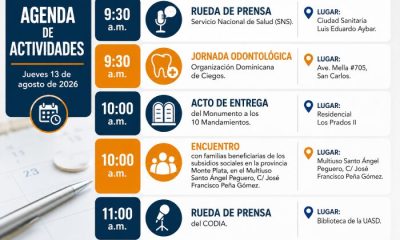 Agenda del día: viernes 14 de agosto del 2026