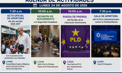 Agenda del día: lunes 24 de agosto de 2026