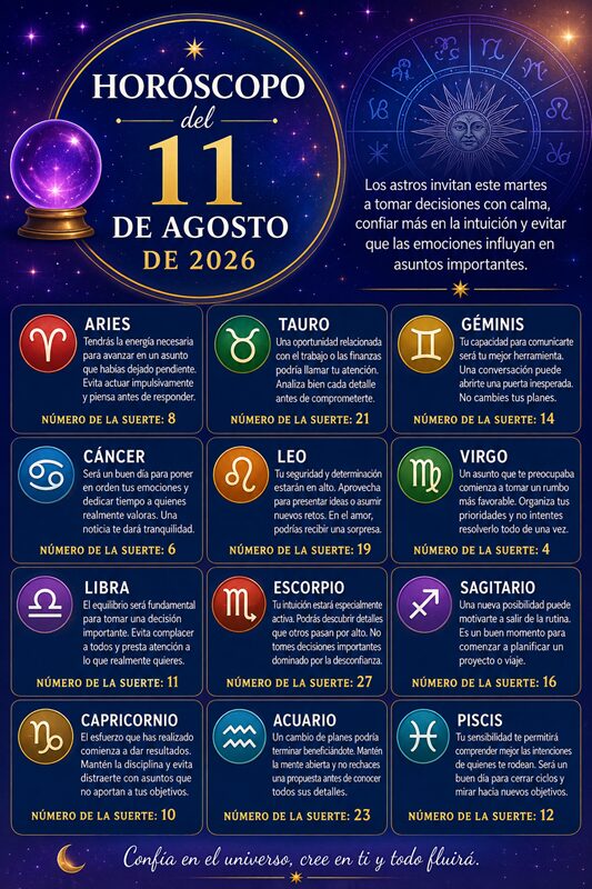 Horóscopo del 11 de agosto de 2026